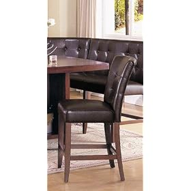 Set of 2 24H Parson Counter Height Stools Dark Brown Finish by ACME