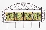 GREEN GRAPE 3-D 4 Tile Horizontal Metal Wall Hanger Key Hook Towel Rack *NEW*!