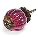 Lt. Berry Glass Cabinet Knobs, Kitchen Drawer Pulls & Handle Set/2pc ~ K169FF Vintage Style Pumpkin Shaped Glass Knobs with Florentine Hardware, for Dresser, Drawers, Cabinets & Vanity.