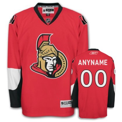 ANYNAME #00 Ottawa Senators RBK Premier NHL Hockey Jersey by Reebok (NHLPA Certified Custom Sewn Authentic Twill)