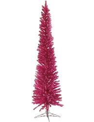 7.5' Very Raspberry Pencil Tinsel Artificial Christmas Tree
