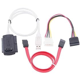 SATA/PATA/IDE Drive to USB 2.0 Adapter Converter Cable for 2.5 / 3.5 Inch Hard Drive / 5 inch Optical Drive with External AC Power Adapter: Electronics