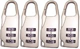 4 x Combination Travel Suitcase Luggage Locks Padlocks (SIVER)