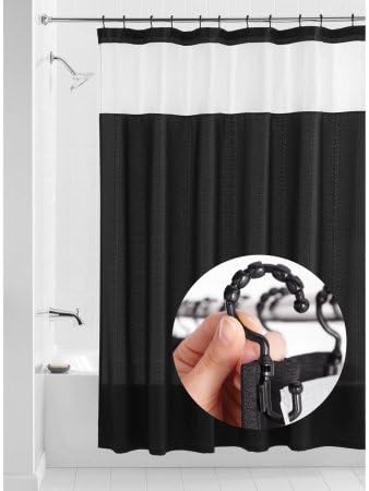Mainstays Smart Curtain Hendrix Fabric Shower Curtain with Attached Hooks | 70 inches by 72 inches to fit standard size