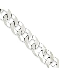 .925 Sterling Silver 14.5mm Close Link Flat Curb Chain