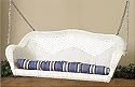 52" White Resin Wicker Outdoor Double Patio Swing