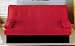 Red Microfiber Sofa Bed with Black Storage Base