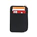 Business Card Wallet,NOOO RFID Blocking Card Holder with Zipper and ID Window,Secure Sleeves Front Pocket Mini Wallet for Men, Genuine Leather Durable Slim Wallets