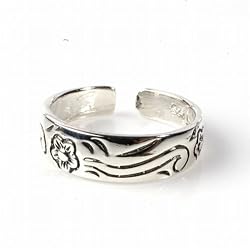 STERLING SILVER TOE RING - 4.5mm Flowers