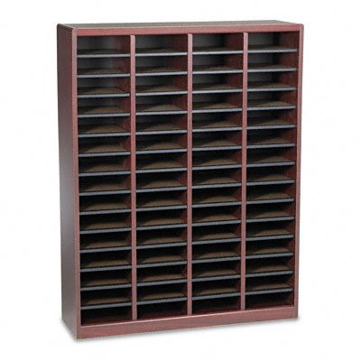 Safco E-Z Stor Wood Literature Organizer 60 Compartments