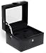 Hinged Real Leather Double Watch Box (Black Lining)