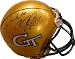 Calvin Johnson Autographed/Hand Signed Georgia Tech Yellow Jackets Replica Mini Helmet Go Jackets
