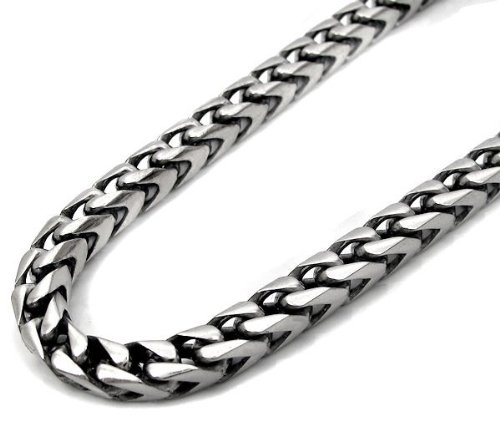 Men\'s 40 Inch 10k White Gold Solid Franco Chain Necklace