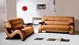 Elegant Caramel Leather Sofa Loveseat Living Room Set Contemporary
Furniture