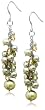 Dyed Freshwater Cultured Pearl, Peridot and Citrine Dangle Earrings