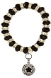 Black Crystal Stretch Bracelet with Spinner Charm