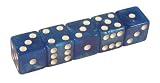 Set of 5 Dice 16mm Round Corners Marbleized Blue