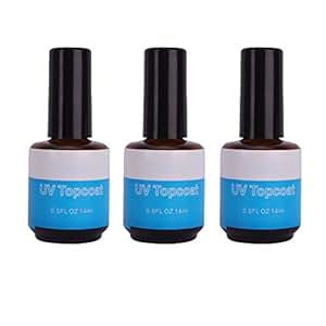 3 x UV Topcoat Nail Art 14ml 0.5oz Top Coat Base UV Gel Acrylic