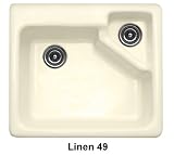 CorStone 11349 Linen Quidnick Quidnick Single Bowl Self Rim Kitchen Sink with Disposal Chamber and 3 Faucet Holes 113