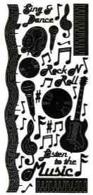 12 PACK DAZZLES 4x9 MUSIC BLACK Papercraft, Scrapbooking (Source Book)