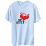 Tupac Never Gives Up Male Names Mens T-Shirt (Light Blue, Sizes X-Small - XXX-Large)