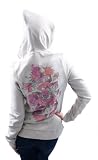 ED HARDY Life Love Luck Rhinestone Tunic Womens Hoodie Beige Size M