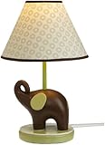 Carter's Green Elephant Lamp Base And Shade, Green/Choc, 5.5 X 12"