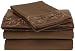 Ultimate Luxury Microfiber Embroidered Full Sheet Set, Chocolate