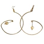 Citrine Earrings 01 Hoop Yellow Gold Plated Crystal Healing Merchant Stone Emotional Balance Large Natural Fashion 3.8