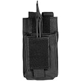 m1surplus Tactical Black MOLLE Radio Accessory Pouch Fits Icom IC-V8 IC-T7H IC-V80 IC-80AD IC-91A Yaesu VX-170 FT-60R FT250R FT270R PUXING PX777 Wouxon Baofeng UV5R UV5RA FRS GMRS HAM Radios