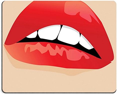 Smoomfly Mouse Pad Natural Rubber Mousepad Shining red lips and white teeth IMAGE ID 11466764