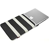 Lightning Power - 13 inch 13.3" 13.4 " Universal Protective Neoprene Carrying Case Bag Sleeve (Bold Strip) (Gray/White)