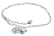 Silver with Cubic Zirconia Bracelet with Charm, Size: Adjustable up to 10"