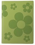 Green Embossed Floral Leather Journal Diary, Lined, 6x8"