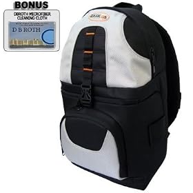 Deluxe Digital SLR Camera/Camcorder Sling Backpack (Black/Silver) For The Nikon D5000, D3000 Digital SLR Cameras