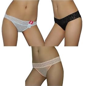 3 PACK: Womens Sexy Lace Bikini Briefs Underwear Panties - Small