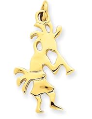 14k Yellow Gold Polished 3-Dimensional Kokopelli Charm