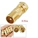 Gino 5 Pcs Gold Tone Plated Metal Male F to Male TV Aerial Plug Connector