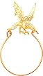 10K Yellow Gold Eagle Charm Holder Diamond Cut