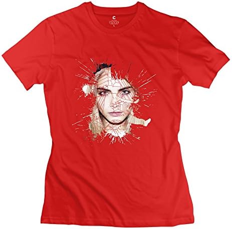 FJSC Women's Fashion Cara Delevingne T-Shirt Red Small