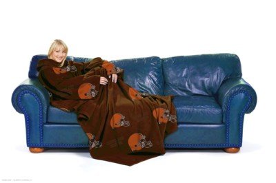 Cleveland Browns Adult Comfy Throw Blanket with Sleeves