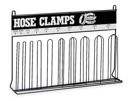 Durham 907-08-S129 Gray Cold Rolled Steel 10 Loop Hose Clam Rack, 23-1/4
