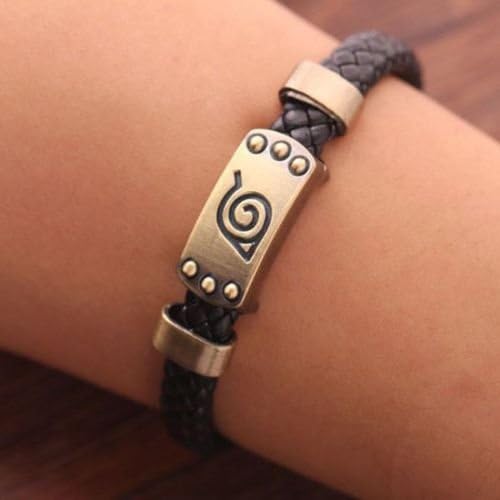Bracelet Leaf Mark Brown Wristband Cosplay Bangle for Anime Fan