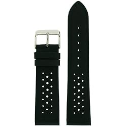 Watch Band Black Sport Design Genuine Leather 22 millimeter Tech Swiss