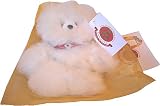 A Little Genuine Love Alpaca Bear. Genuine Light Colored Alpaca Teddy Bear With Red & Bling Heart.6 Inches high.