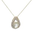 Necklace With 1.00ctw Precious Stones - Genuine Amethyst and Diamonds Crafted in Yellow Gold Length 18in