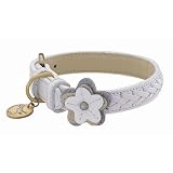 Magnolia White Leather Dog Collar - Extra Small