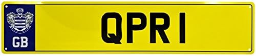 Queens Park Rangers Football Club Official Number Plate Sign (One Size) (Yellow)