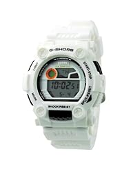 Unisex G Shors LED Digital Watch Sports Watch Light 3ATM Water Resistant White Color WSH697