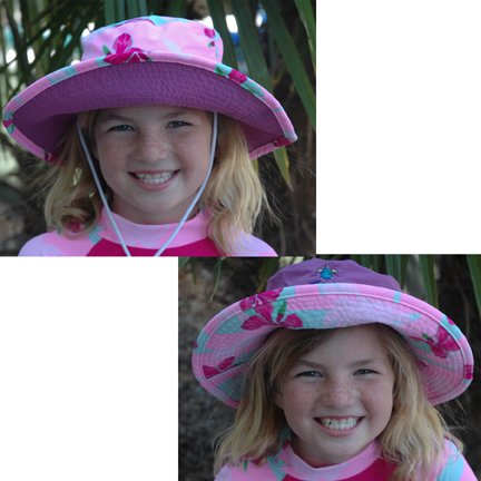 Girls Reversible Bucket Hats  UPF 50+  UV Protective